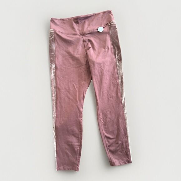 Victoria's Secret Pants - PINK Cozy Yoga Pants Velvet Trim High Waist Leggings Athleisure Pink 7/8 Comfy